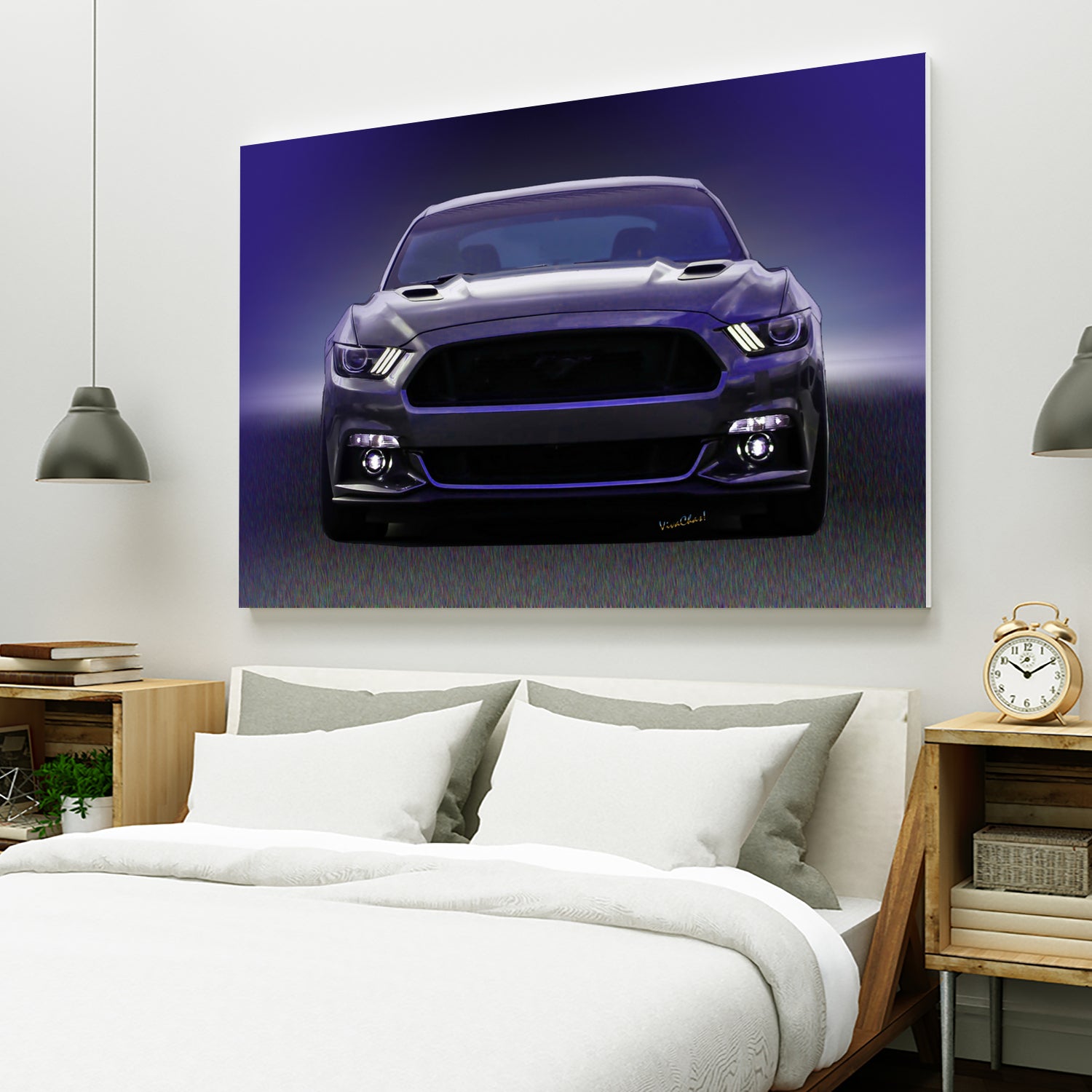 Sixth Generation Mustang Full Frontal by charles sinklier on GIANT ART - black digital painting