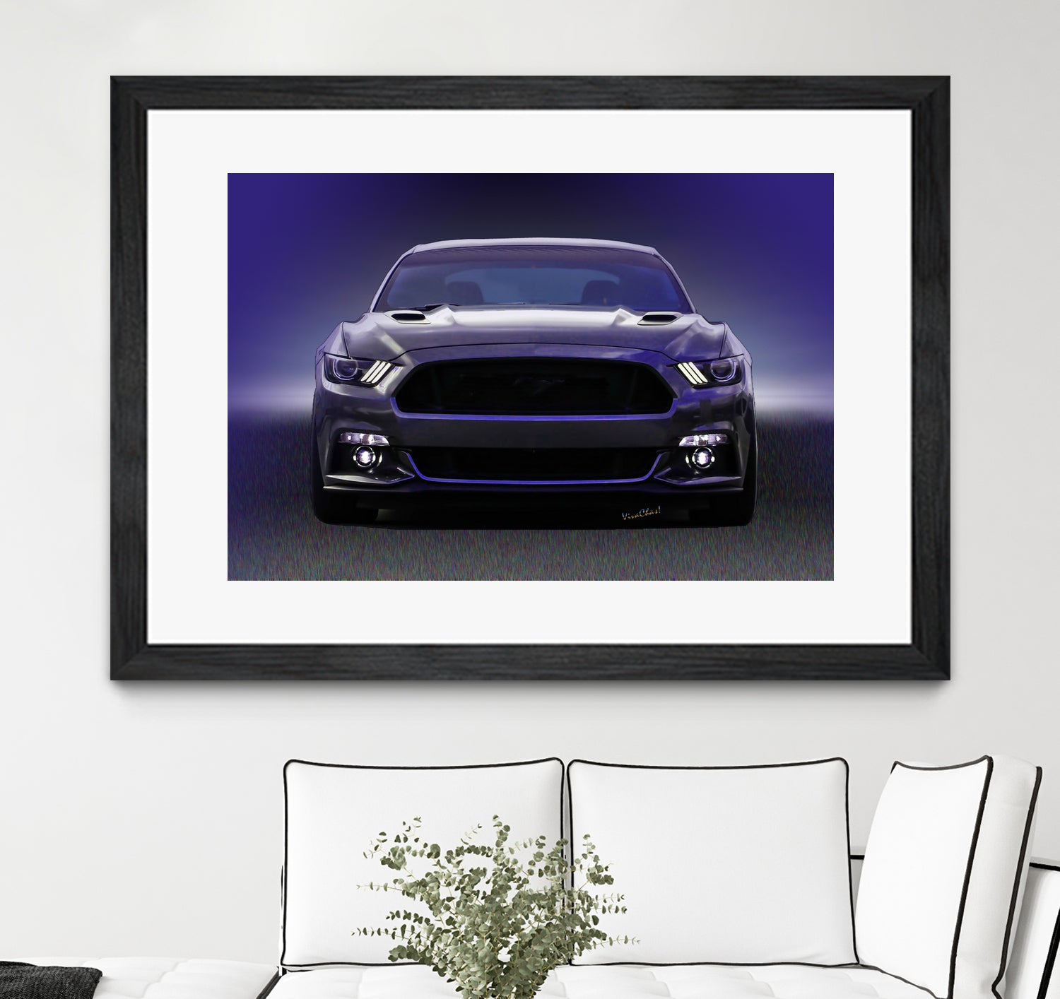 Sixth Generation Mustang Full Frontal by charles sinklier on GIANT ART - black digital painting