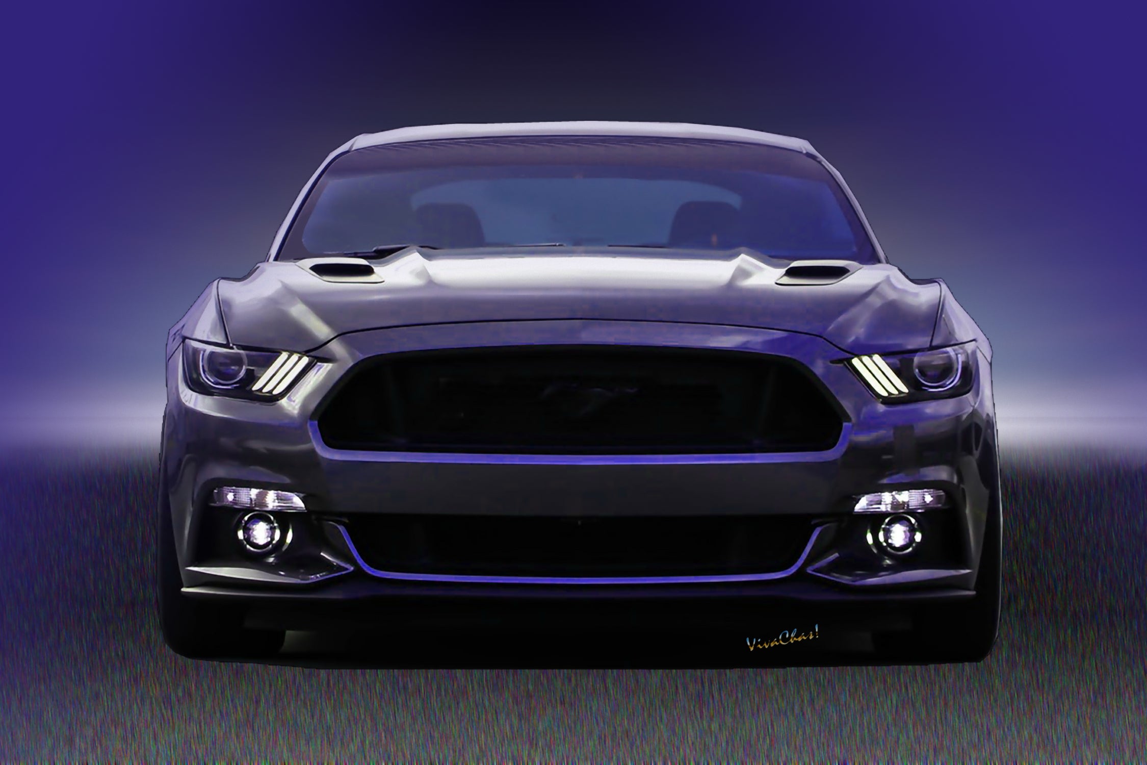 Sixth Generation Mustang Full Frontal by charles sinklier on GIANT ART - black digital painting