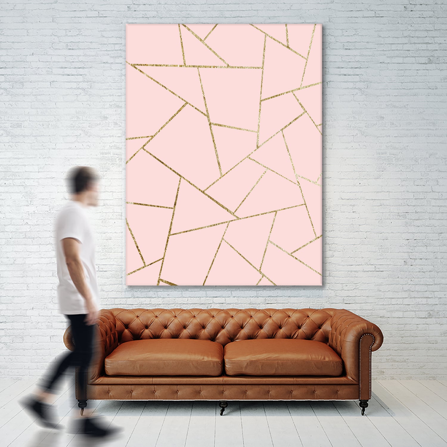 Blush Pink Gold Geometric Glam #1 #geo #decor #art by Anita & Bella Jantz on GIANT ART - pink digital drawing