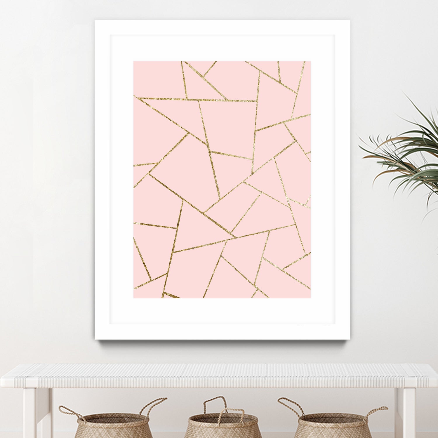 Blush Pink Gold Geometric Glam #1 #geo #decor #art by Anita & Bella Jantz on GIANT ART - pink digital drawing