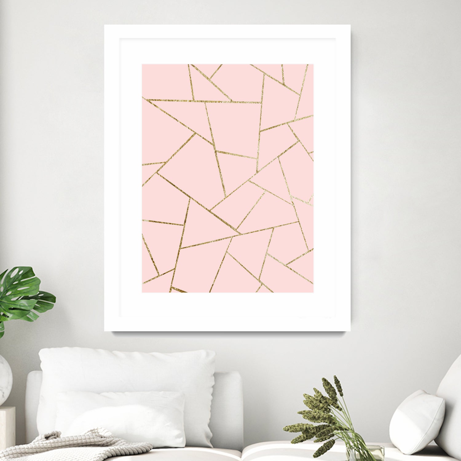 Blush Pink Gold Geometric Glam #1 #geo #decor #art by Anita & Bella Jantz on GIANT ART - pink digital drawing