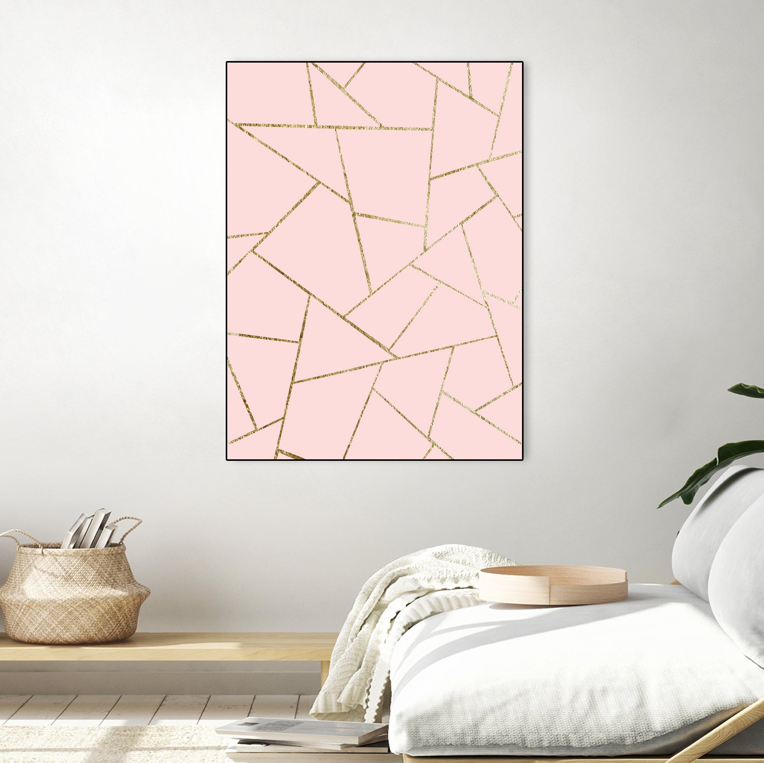 Blush Pink Gold Geometric Glam #1 #geo #decor #art by Anita & Bella Jantz on GIANT ART - pink digital drawing