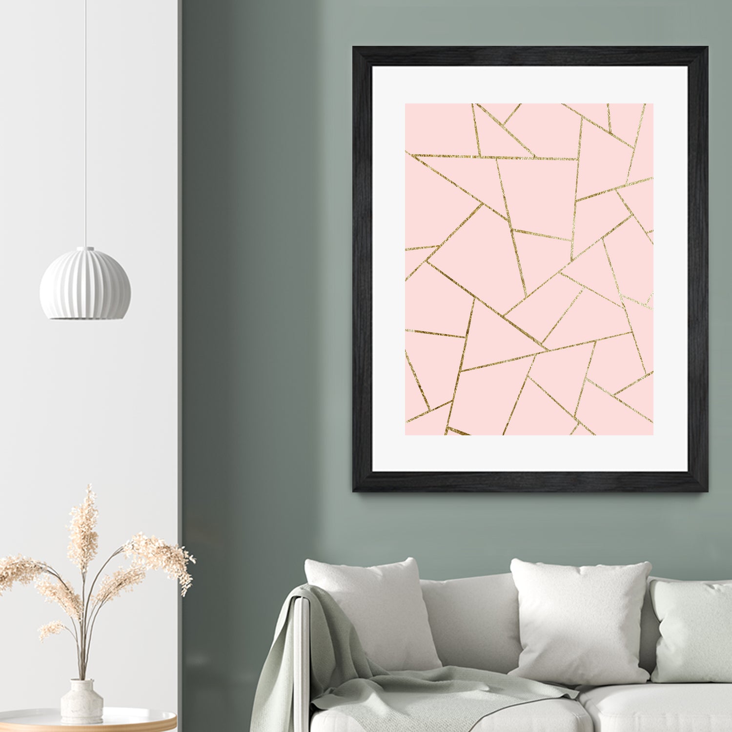 Blush Pink Gold Geometric Glam #1 #geo #decor #art by Anita & Bella Jantz on GIANT ART - pink digital drawing