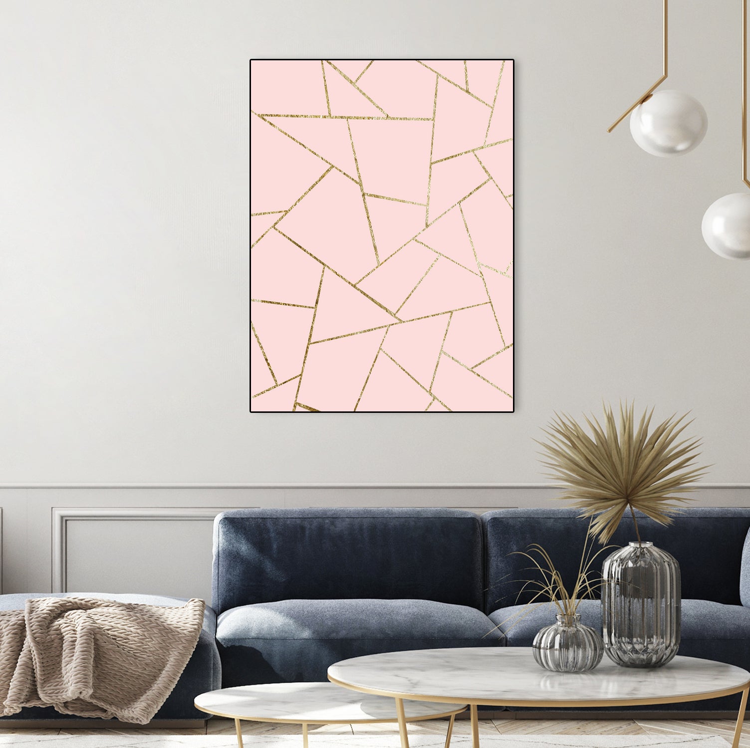 Blush Pink Gold Geometric Glam #1 #geo #decor #art by Anita & Bella Jantz on GIANT ART - pink digital drawing