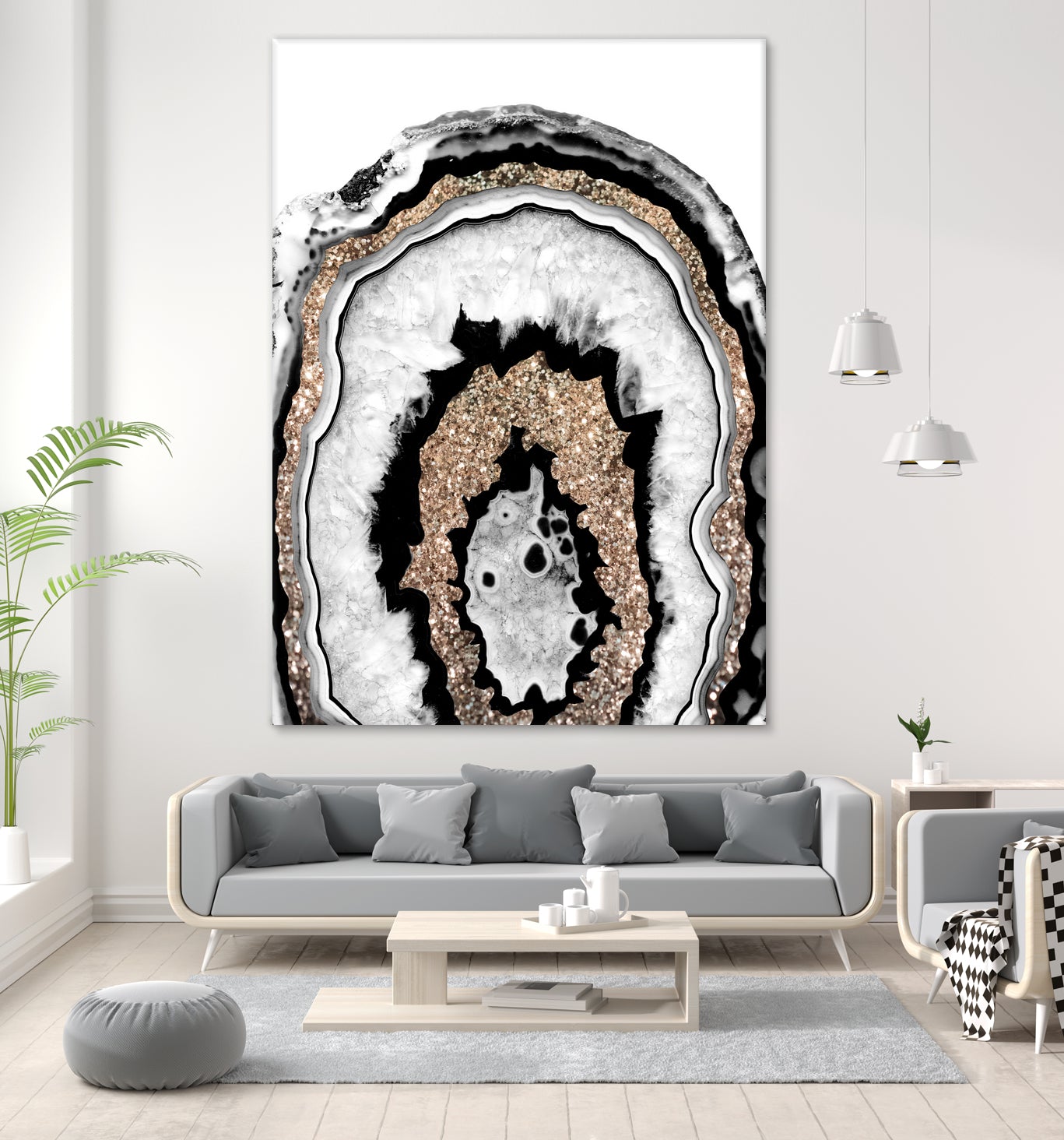 Gray Black White Agate with Gold Glitter #1a #gem #decor by Anita & Bella Jantz on GIANT ART - gray photo illustration