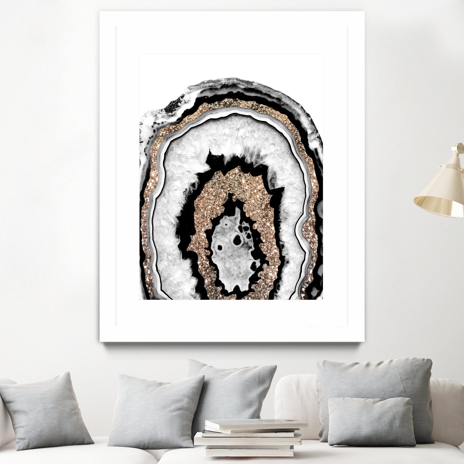 Gray Black White Agate with Gold Glitter #1a #gem #decor by Anita & Bella Jantz on GIANT ART - gray photo illustration