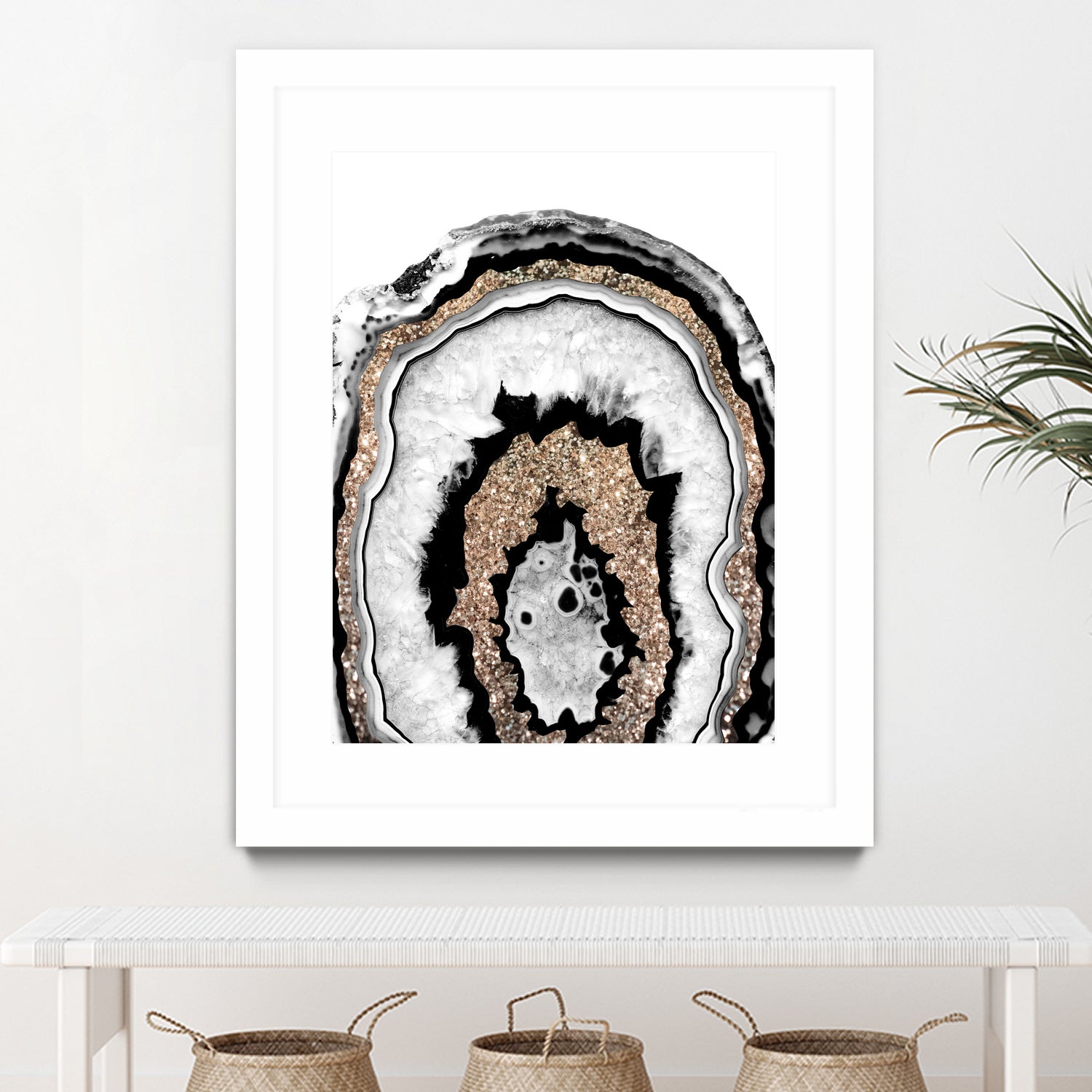 Gray Black White Agate with Gold Glitter #1a #gem #decor by Anita & Bella Jantz on GIANT ART - gray photo illustration