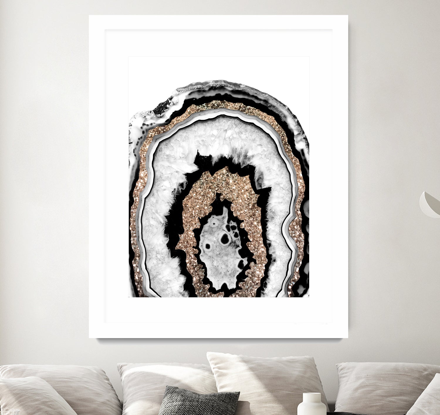 Gray Black White Agate with Gold Glitter #1a #gem #decor by Anita & Bella Jantz on GIANT ART - gray photo illustration