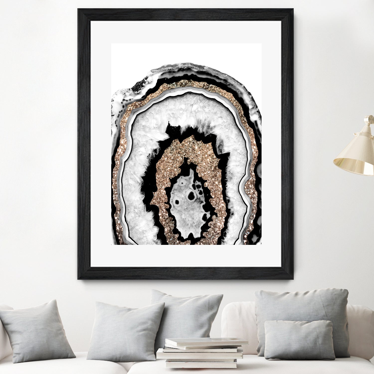 Gray Black White Agate with Gold Glitter #1a #gem #decor by Anita & Bella Jantz on GIANT ART - gray photo illustration