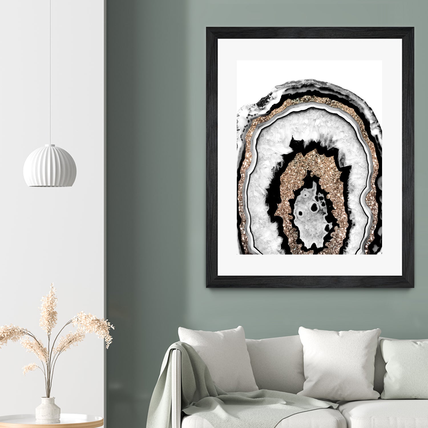 Gray Black White Agate with Gold Glitter #1a #gem #decor by Anita & Bella Jantz on GIANT ART - gray photo illustration