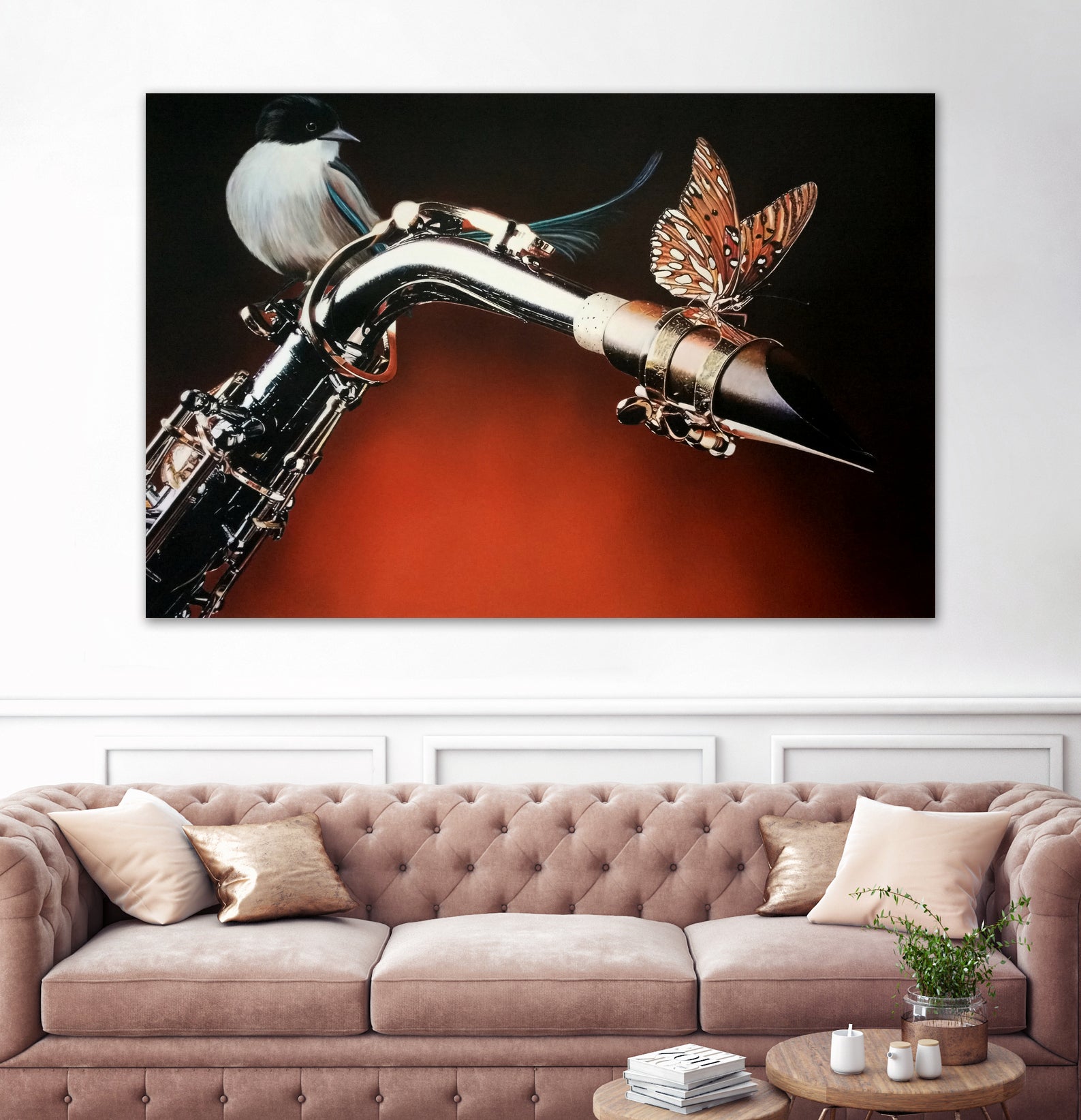 Flying Sax by João Bello on GIANT ART - red mixed media