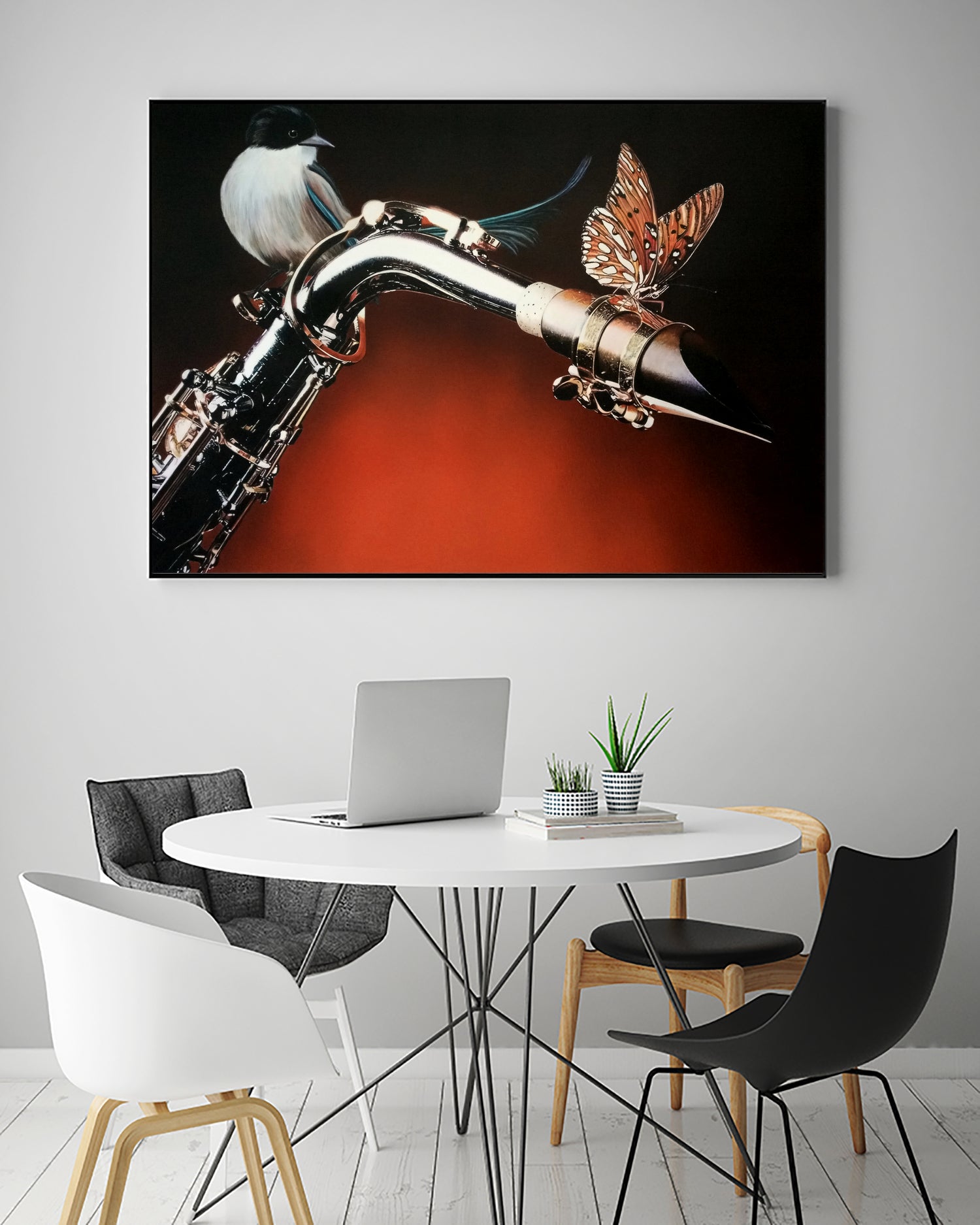 Flying Sax by João Bello on GIANT ART - red mixed media