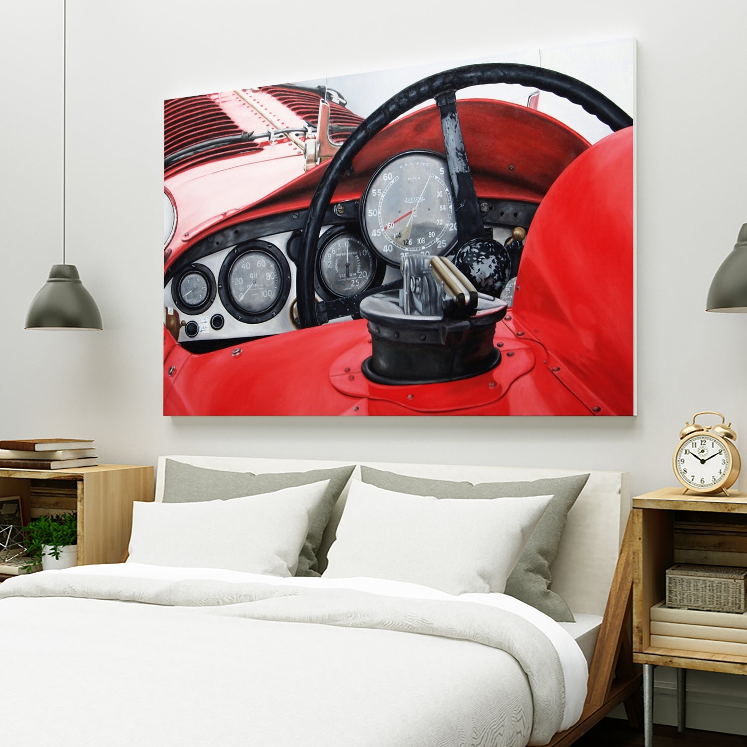 Old Racing Red Car by João Bello on GIANT ART - red mixed media