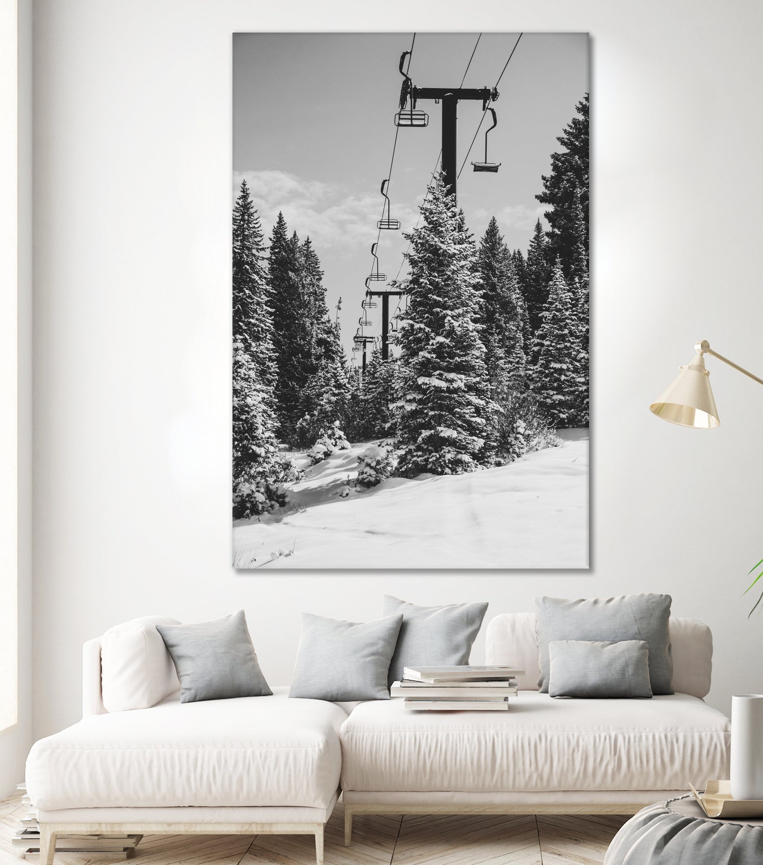 Chairlift to the Top by Alex Tonetti on GIANT ART - gray photo illustration