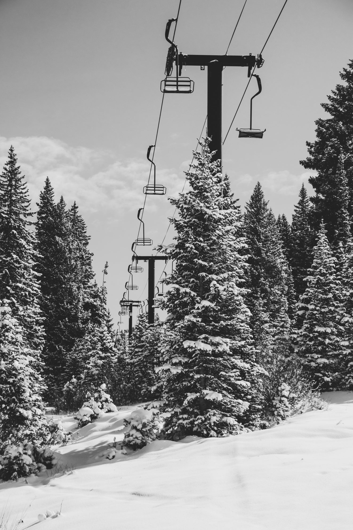 Chairlift to the Top by Alex Tonetti on GIANT ART - gray photo illustration