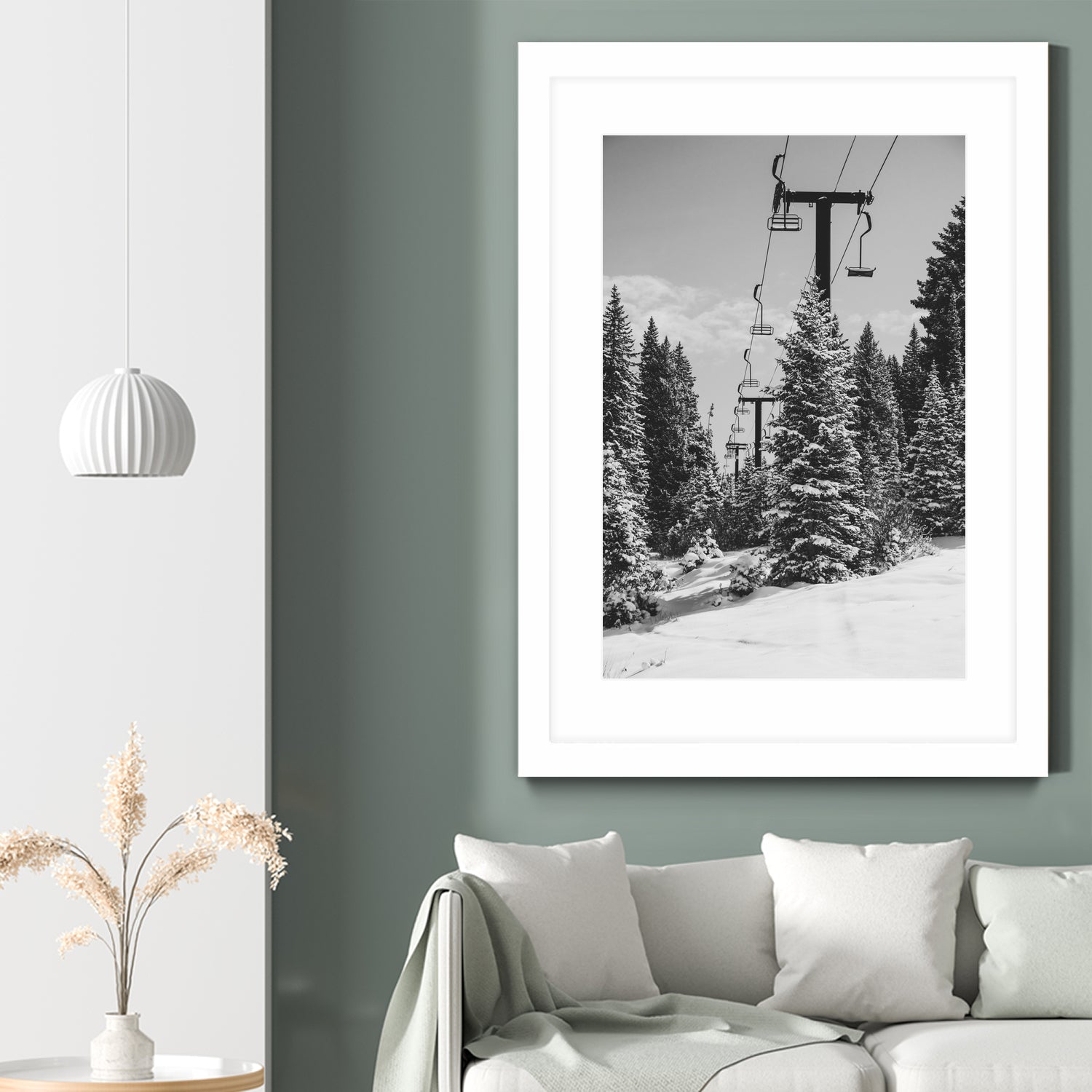 Chairlift to the Top by Alex Tonetti on GIANT ART - gray photo illustration