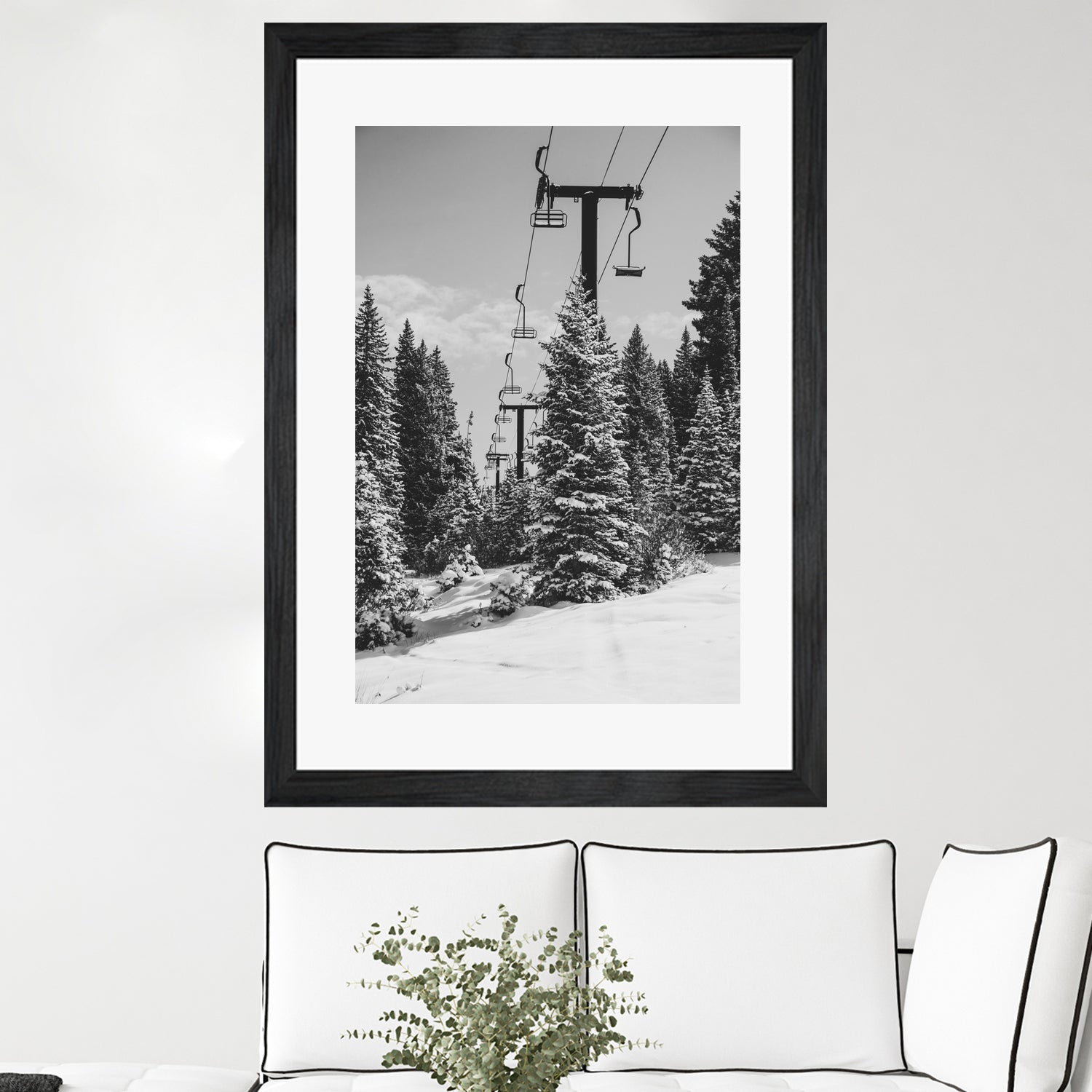 Chairlift to the Top by Alex Tonetti on GIANT ART - gray photo illustration