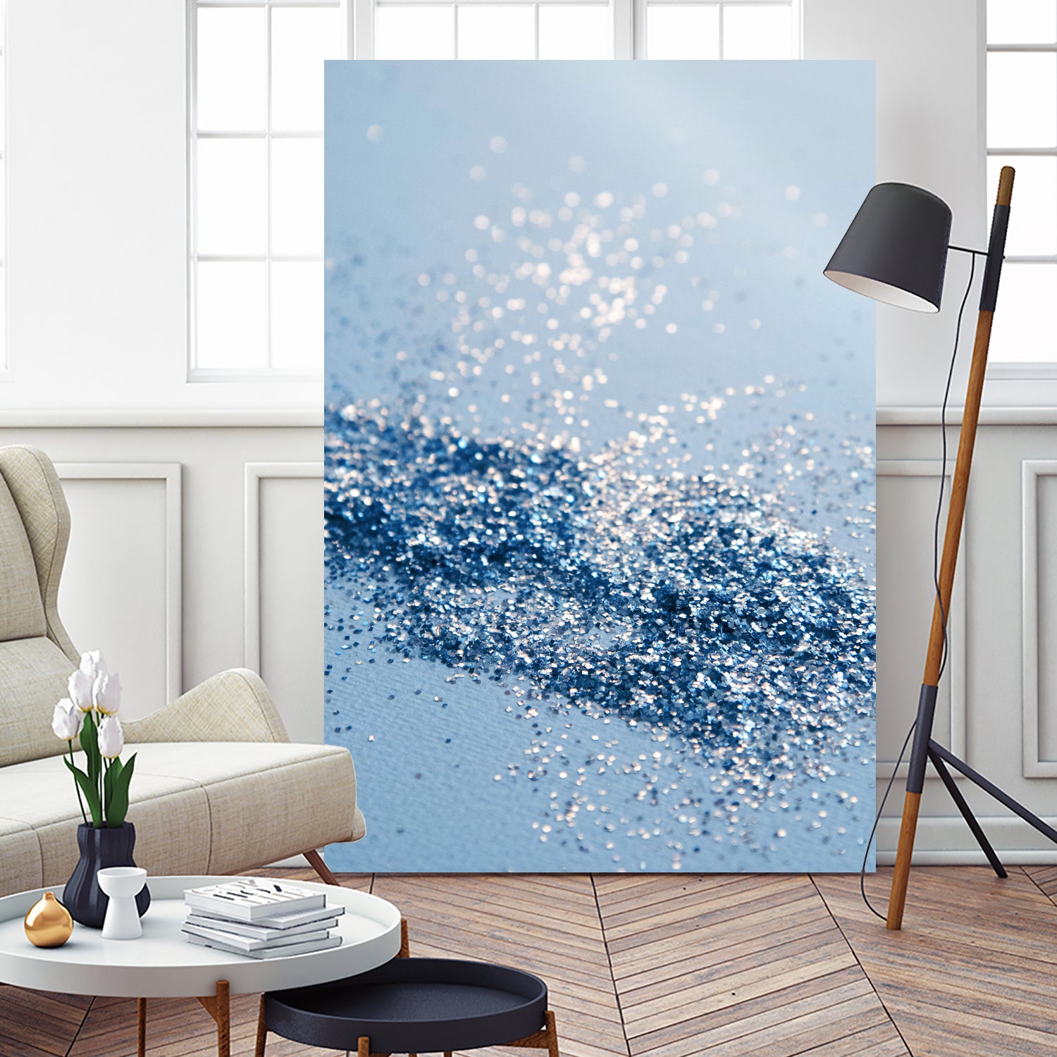 Sparkling Classic Blue Ocean Lady Glitter #1 (Faux Glitter) by Anita & Bella Jantz on GIANT ART - blue photo illustration