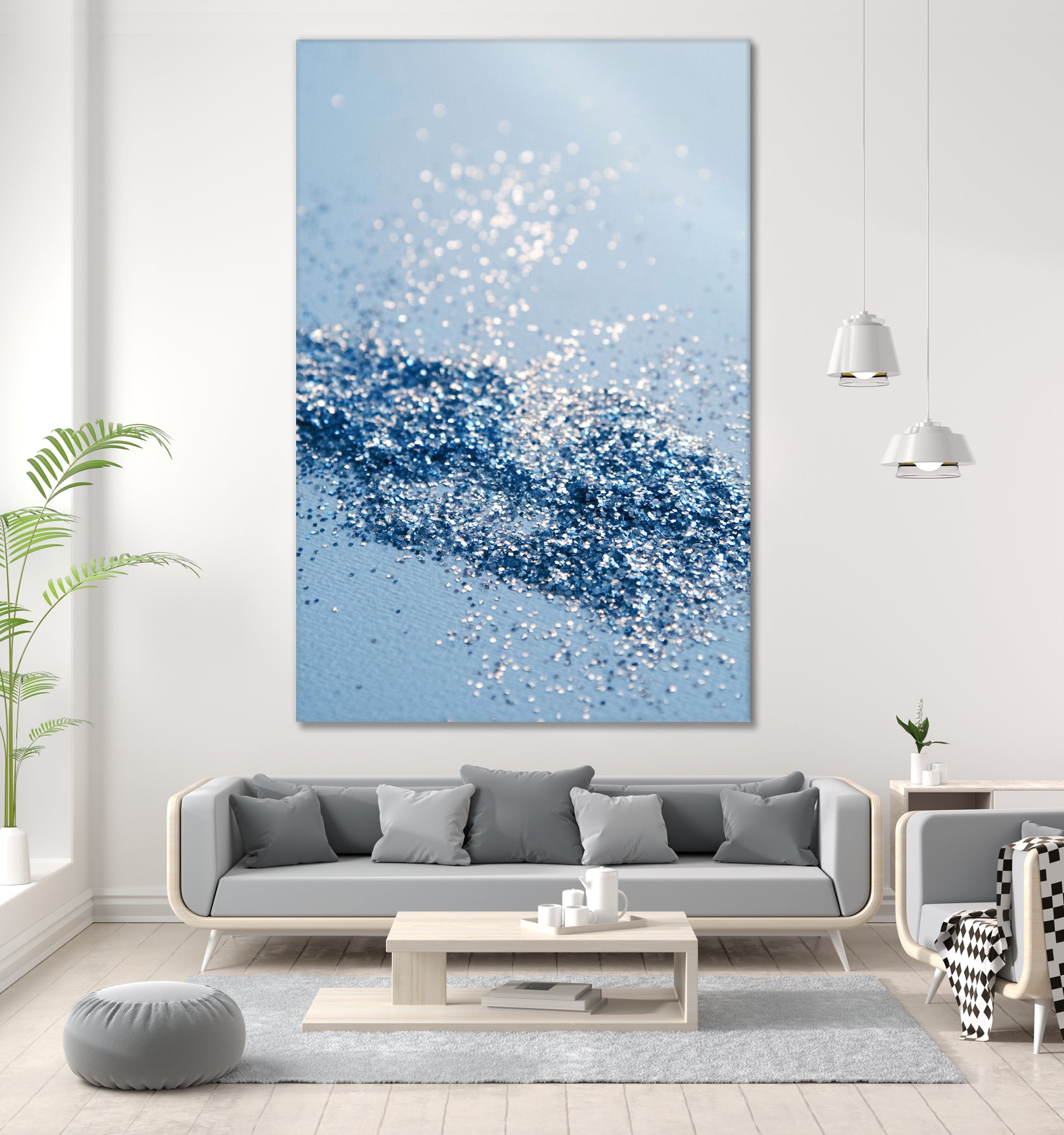 Sparkling Classic Blue Ocean Lady Glitter #1 (Faux Glitter) by Anita & Bella Jantz on GIANT ART - blue photo illustration