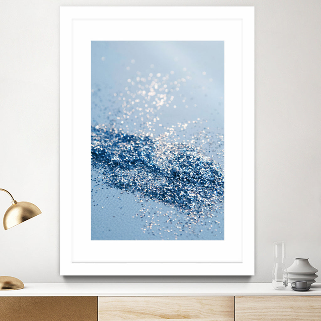 Sparkling Classic Blue Ocean Lady Glitter #1 (Faux Glitter) by Anita & Bella Jantz on GIANT ART - blue photo illustration