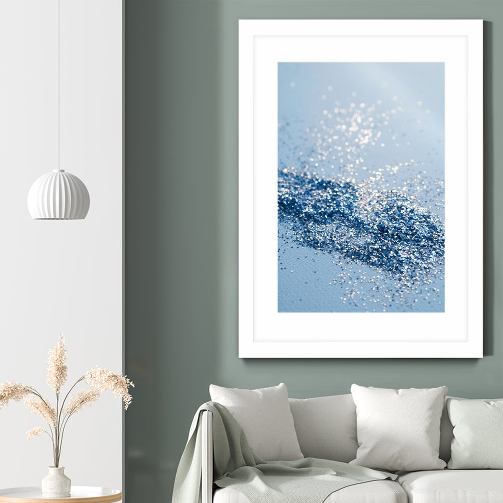 Sparkling Classic Blue Ocean Lady Glitter #1 (Faux Glitter) by Anita & Bella Jantz on GIANT ART - blue photo illustration