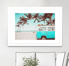 Retro Camper Van on the Beach by Rositsa Raicheva on GIANT ART - blue photo manipulation