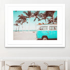 Retro Camper Van on the Beach by Rositsa Raicheva on GIANT ART - blue photo manipulation