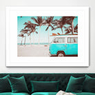 Retro Camper Van on the Beach by Rositsa Raicheva on GIANT ART - blue photo manipulation