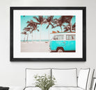 Retro Camper Van on the Beach by Rositsa Raicheva on GIANT ART - blue photo manipulation