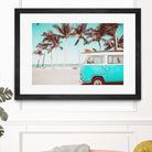 Retro Camper Van on the Beach by Rositsa Raicheva on GIANT ART - blue photo manipulation