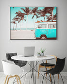 Retro Camper Van on the Beach by Rositsa Raicheva on GIANT ART - blue photo manipulation