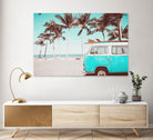 Retro Camper Van on the Beach by Rositsa Raicheva on GIANT ART - blue photo manipulation