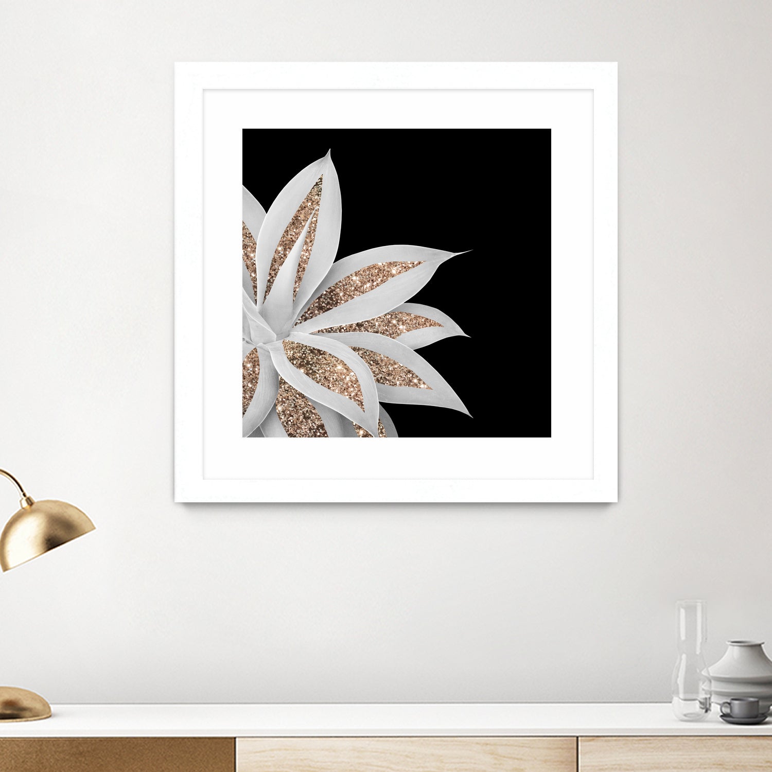 Agave Finesse Glitter Glam #6 #tropical #decor #art by Anita & Bella Jantz on GIANT ART - black photo illustration