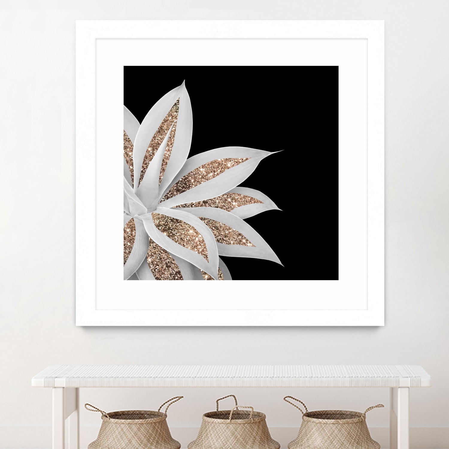 Agave Finesse Glitter Glam #6 #tropical #decor #art by Anita & Bella Jantz on GIANT ART - black photo illustration