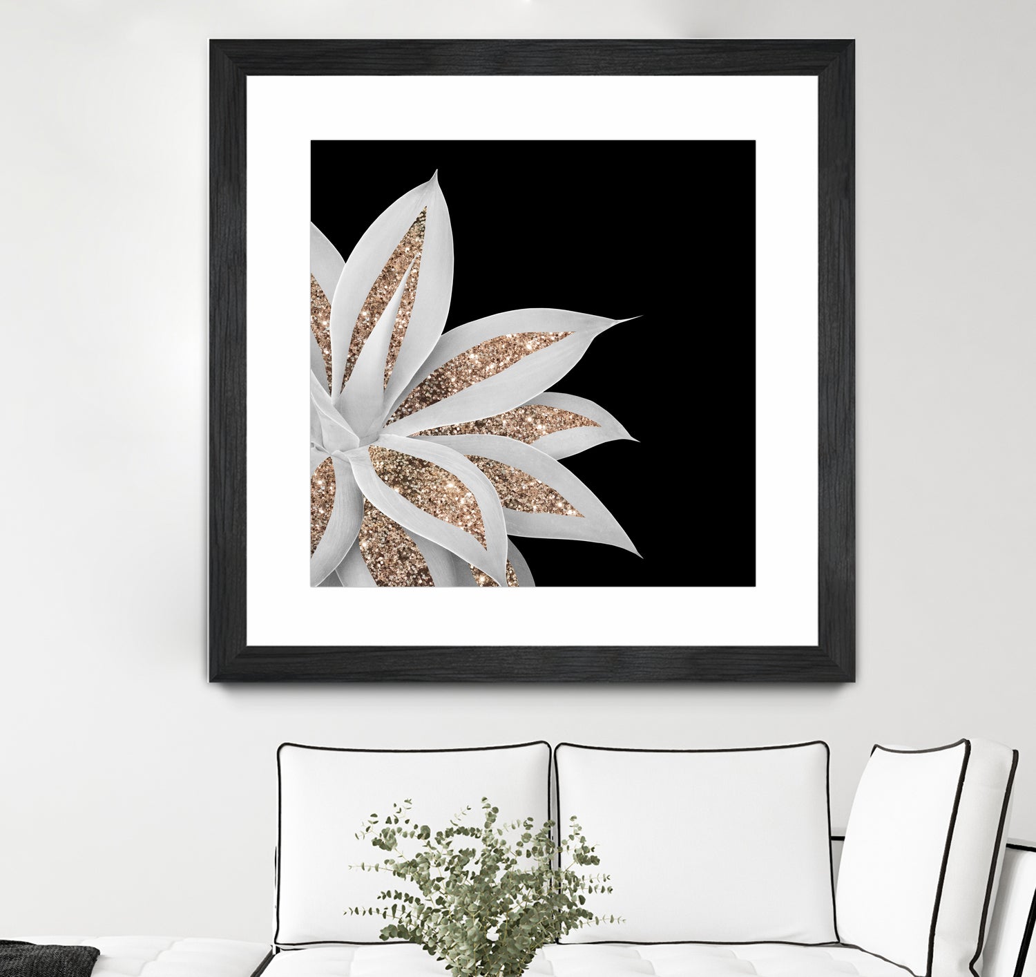 Agave Finesse Glitter Glam #6 #tropical #decor #art by Anita & Bella Jantz on GIANT ART - black photo illustration