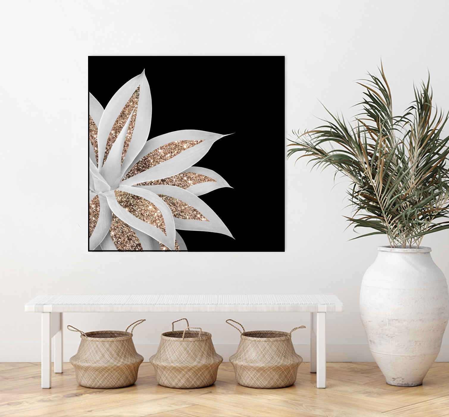 Agave Finesse Glitter Glam #6 #tropical #decor #art by Anita & Bella Jantz on GIANT ART - black photo illustration