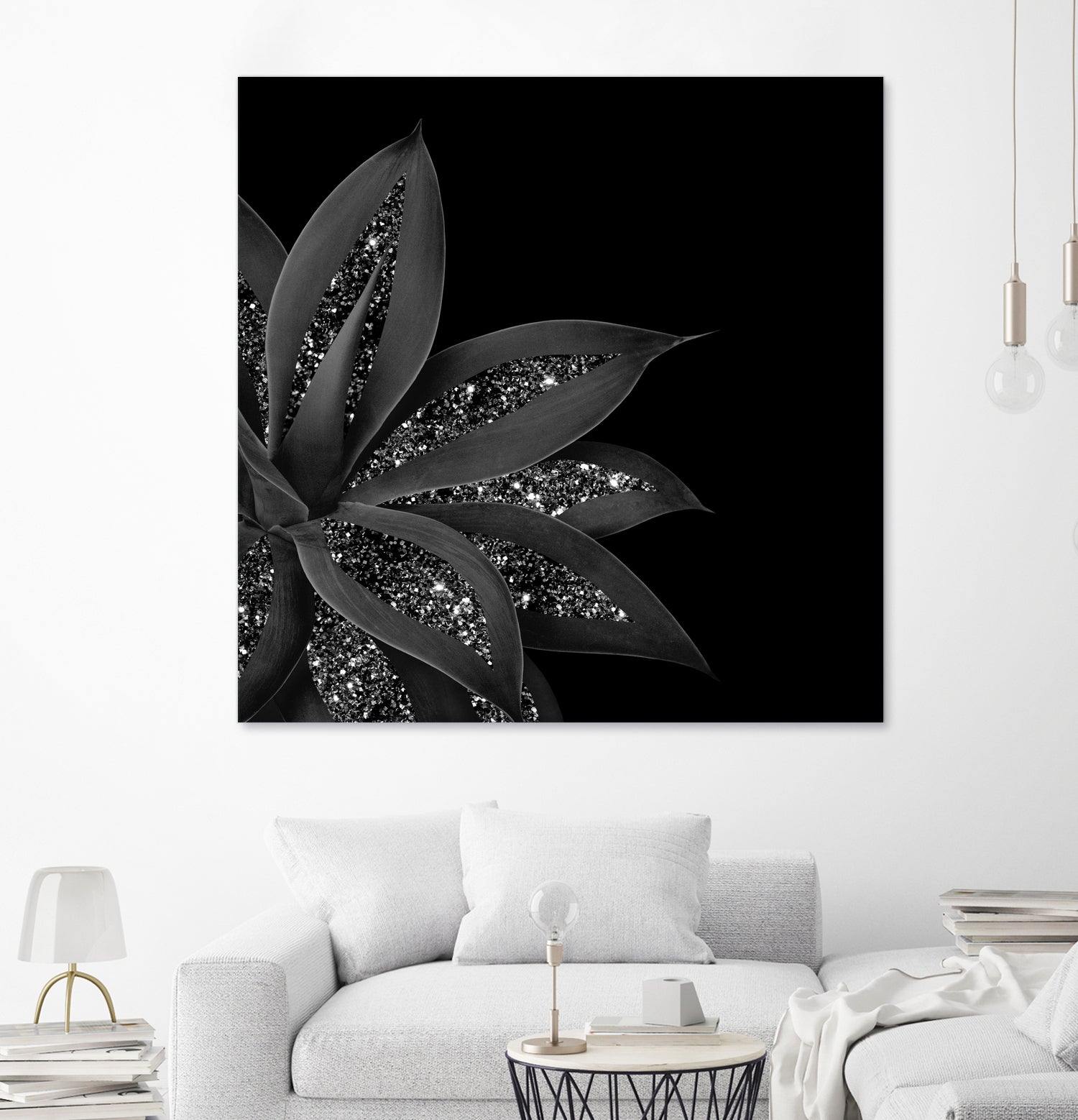 Agave Finesse Glitter Glam #7 #tropical #decor #art by Anita & Bella Jantz on GIANT ART - black photo illustration