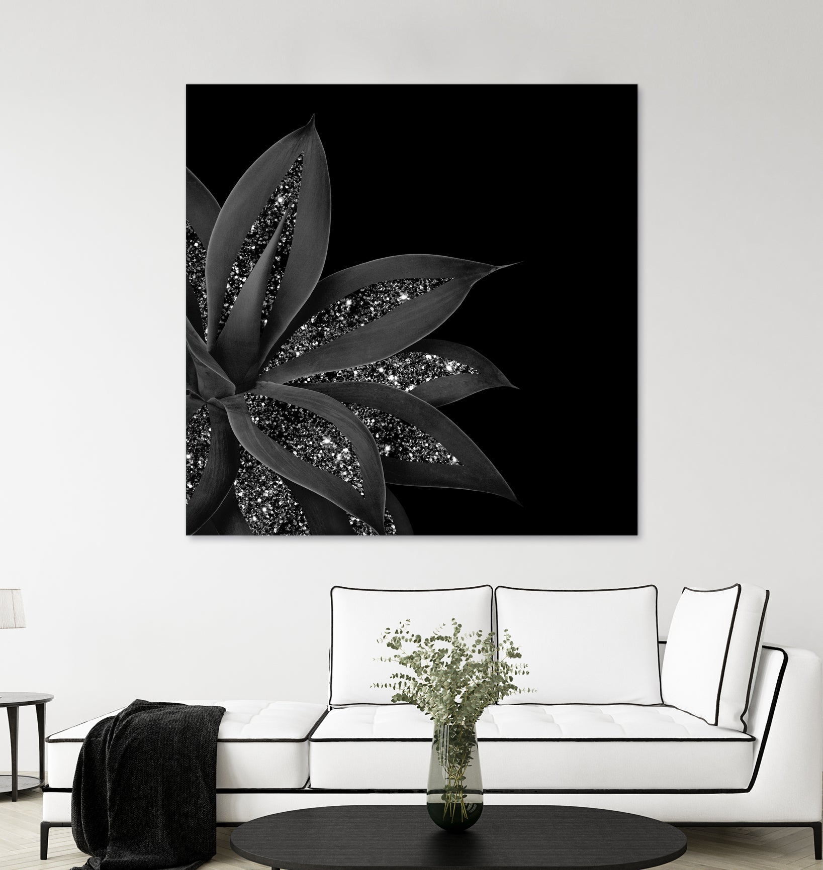 Agave Finesse Glitter Glam #7 #tropical #decor #art by Anita & Bella Jantz on GIANT ART - black photo illustration