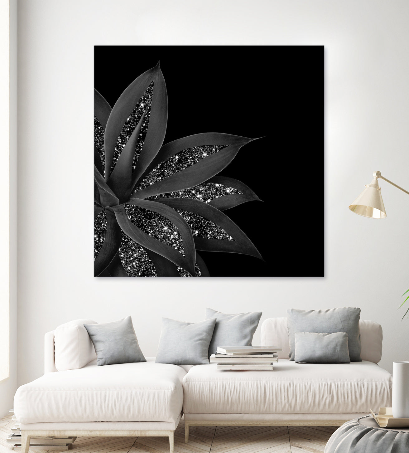 Agave Finesse Glitter Glam #7 #tropical #decor #art by Anita & Bella Jantz on GIANT ART - black photo illustration