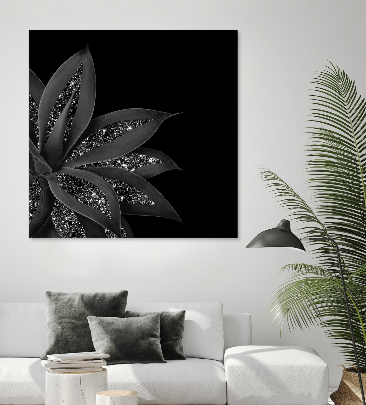 Agave Finesse Glitter Glam #7 #tropical #decor #art by Anita & Bella Jantz on GIANT ART - black photo illustration