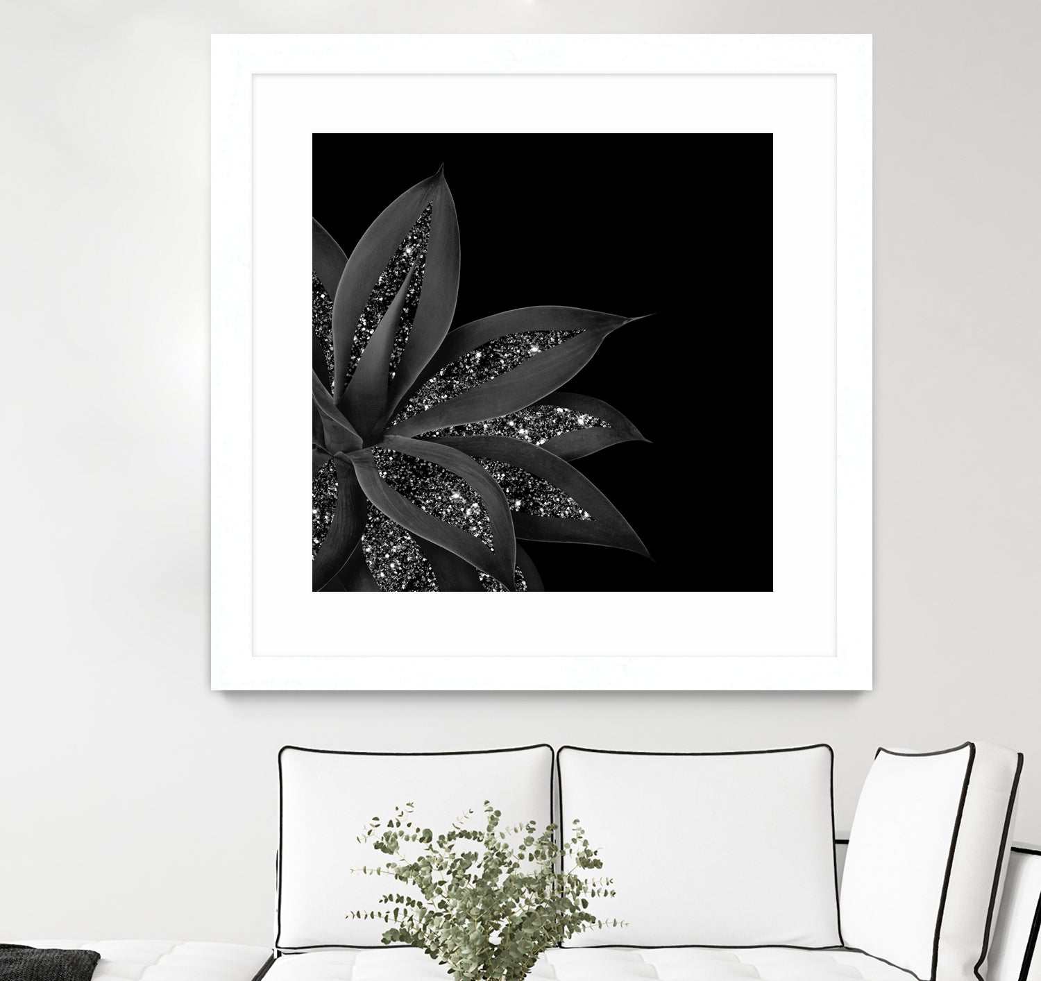 Agave Finesse Glitter Glam #7 #tropical #decor #art by Anita & Bella Jantz on GIANT ART - black photo illustration