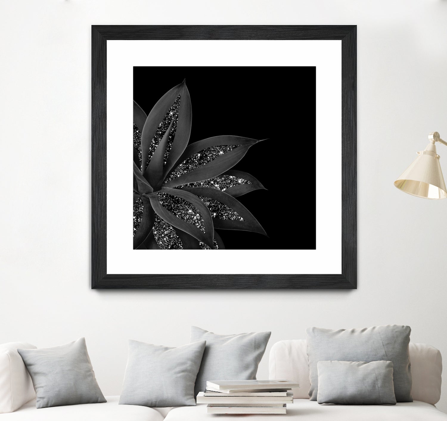 Agave Finesse Glitter Glam #7 #tropical #decor #art by Anita & Bella Jantz on GIANT ART - black photo illustration