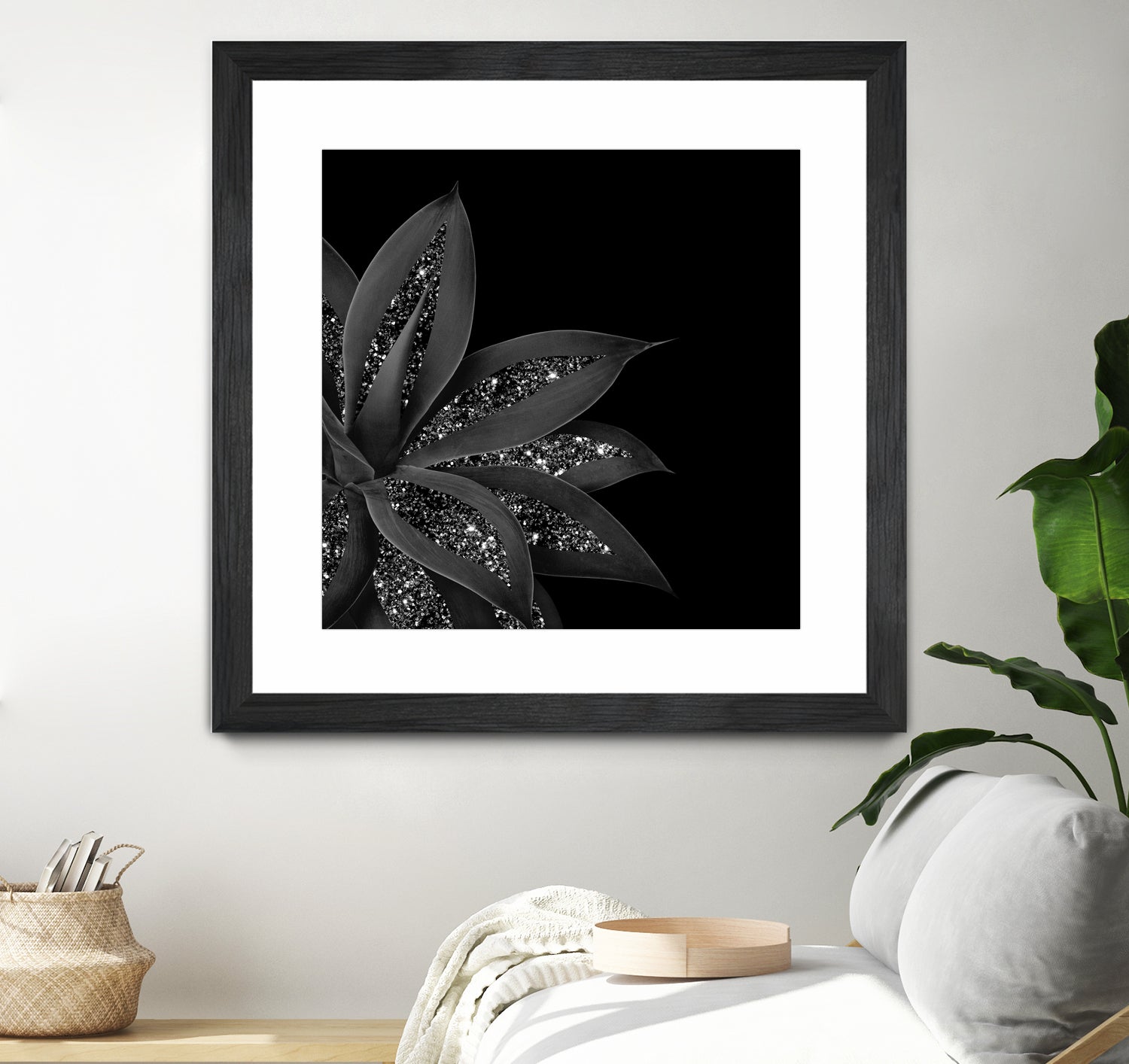 Agave Finesse Glitter Glam #7 #tropical #decor #art by Anita & Bella Jantz on GIANT ART - black photo illustration