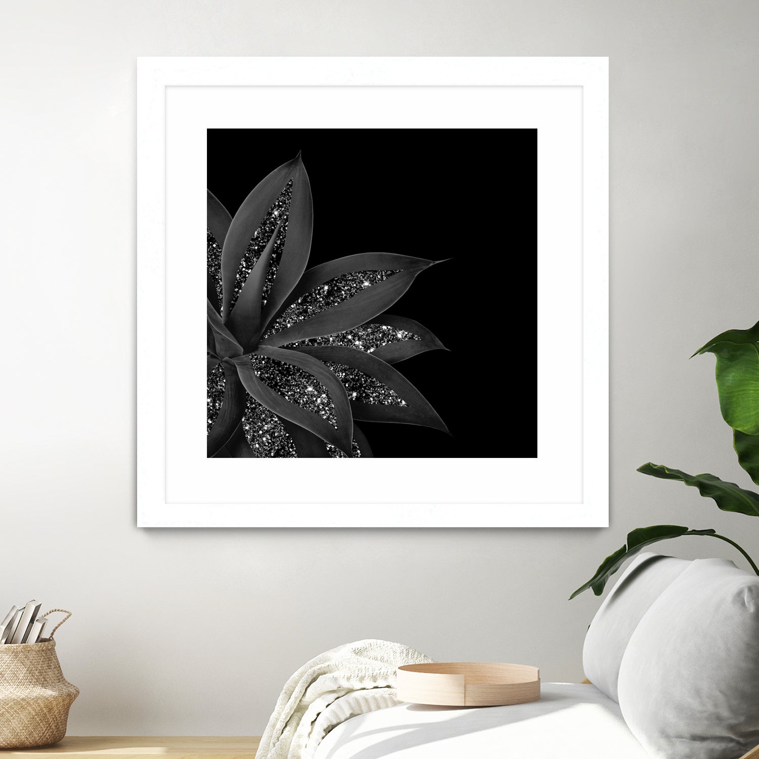 Agave Finesse Glitter Glam #7 #tropical #decor #art by Anita & Bella Jantz on GIANT ART - black photo illustration