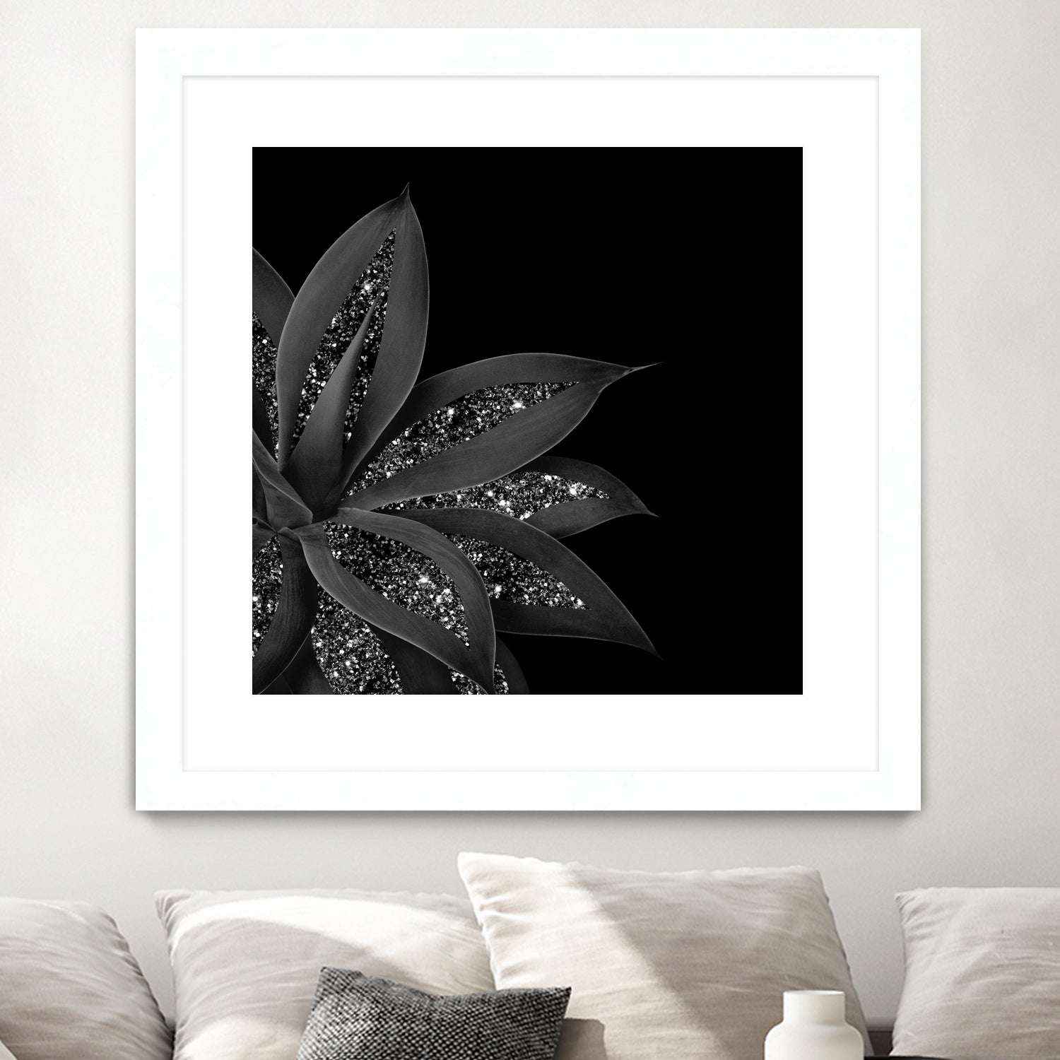 Agave Finesse Glitter Glam #7 #tropical #decor #art by Anita & Bella Jantz on GIANT ART - black photo illustration