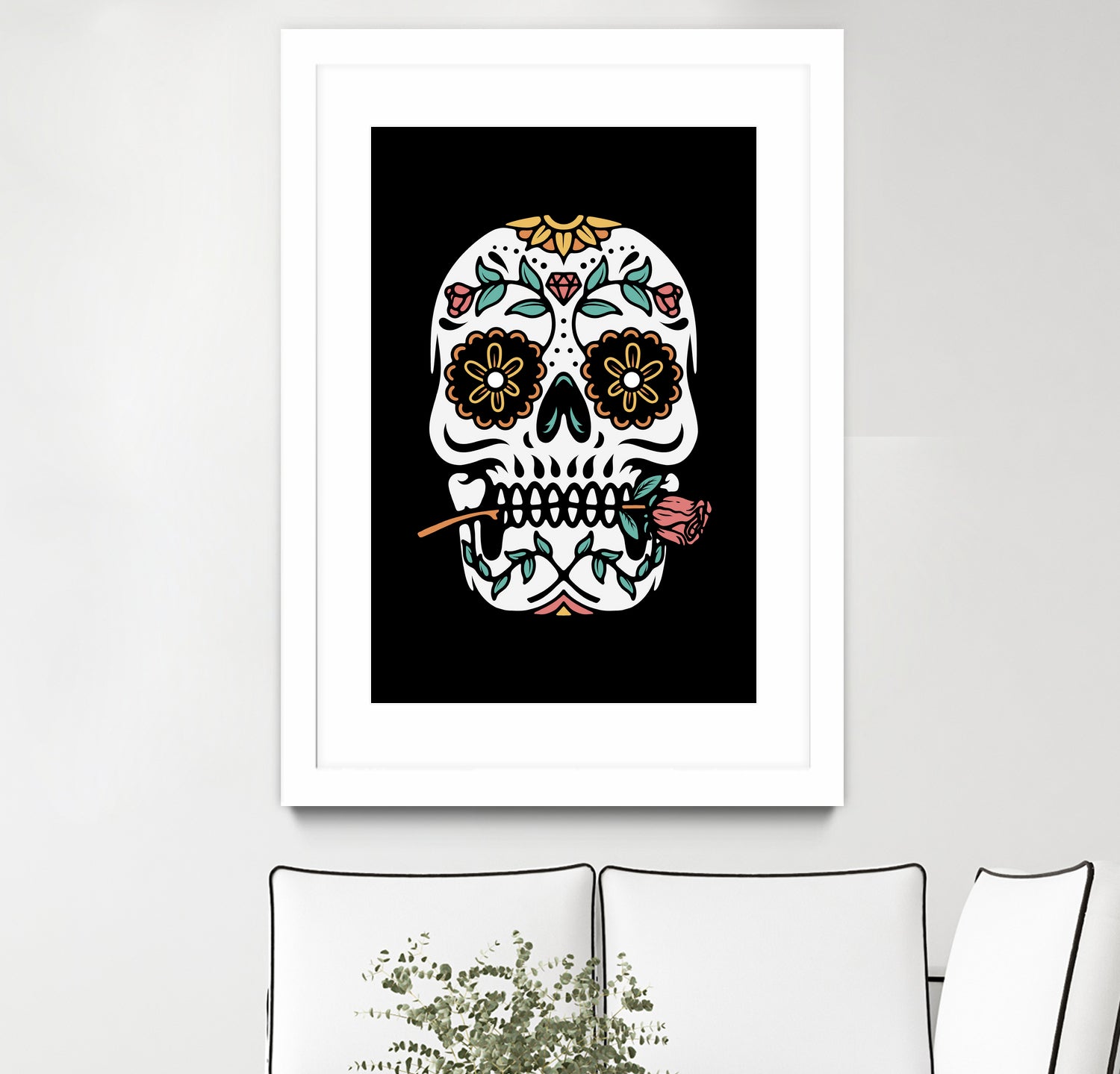 Mexican Skull by Afif Quilimo on GIANT ART - black digital drawing