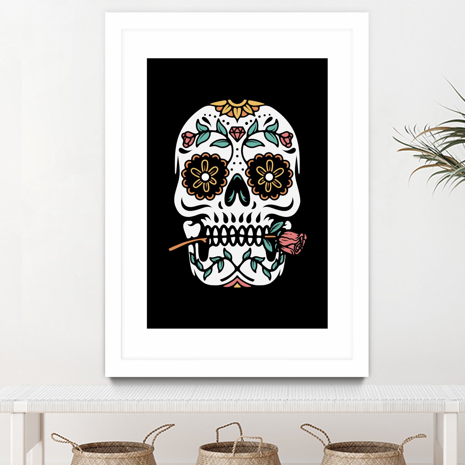 Mexican Skull by Afif Quilimo on GIANT ART - black digital drawing