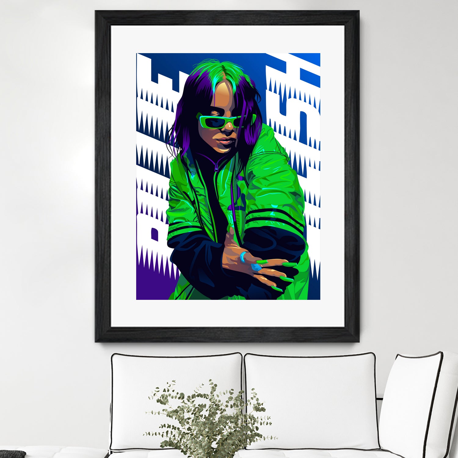 Billie Green Eilish by Laksana Ardie on GIANT ART - green digital painting