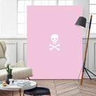 SKULL - LIGHT PINK & WHITE by Alexander Tonetti on GIANT ART - pink digital drawing